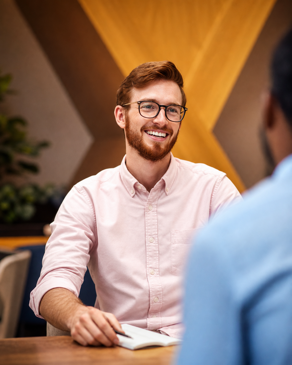 A friendly business coaching conversation